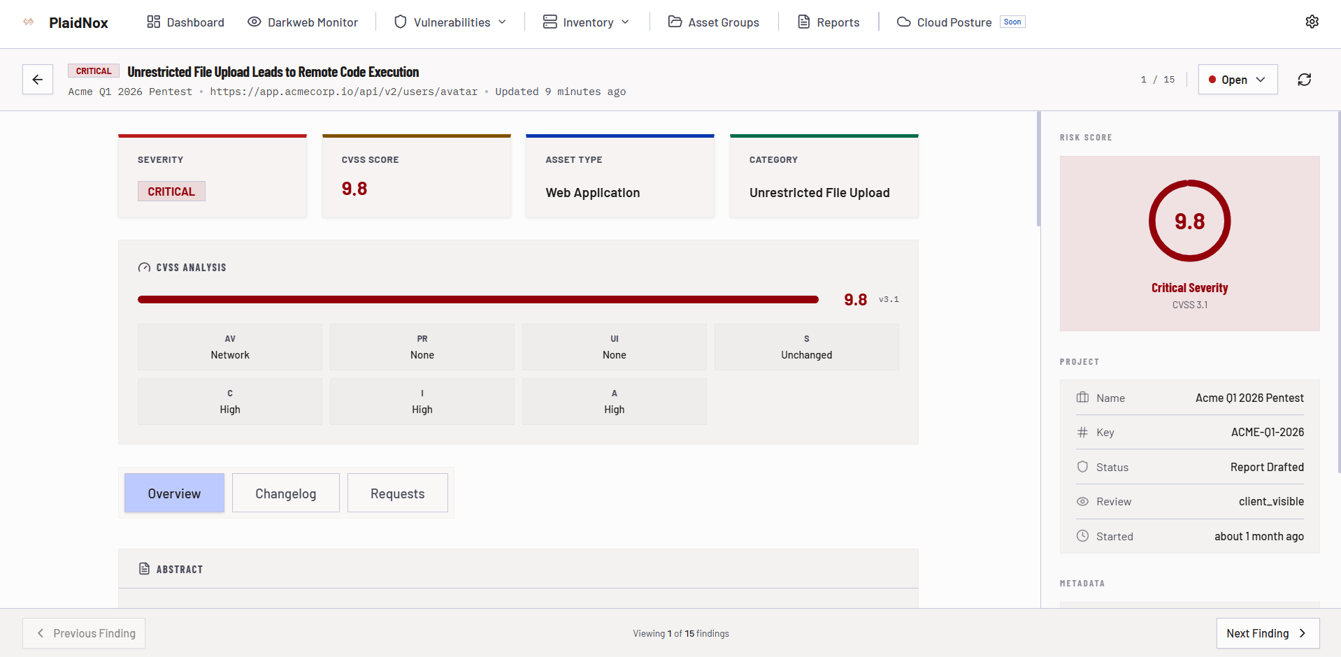 Trinity AI Finding Detail