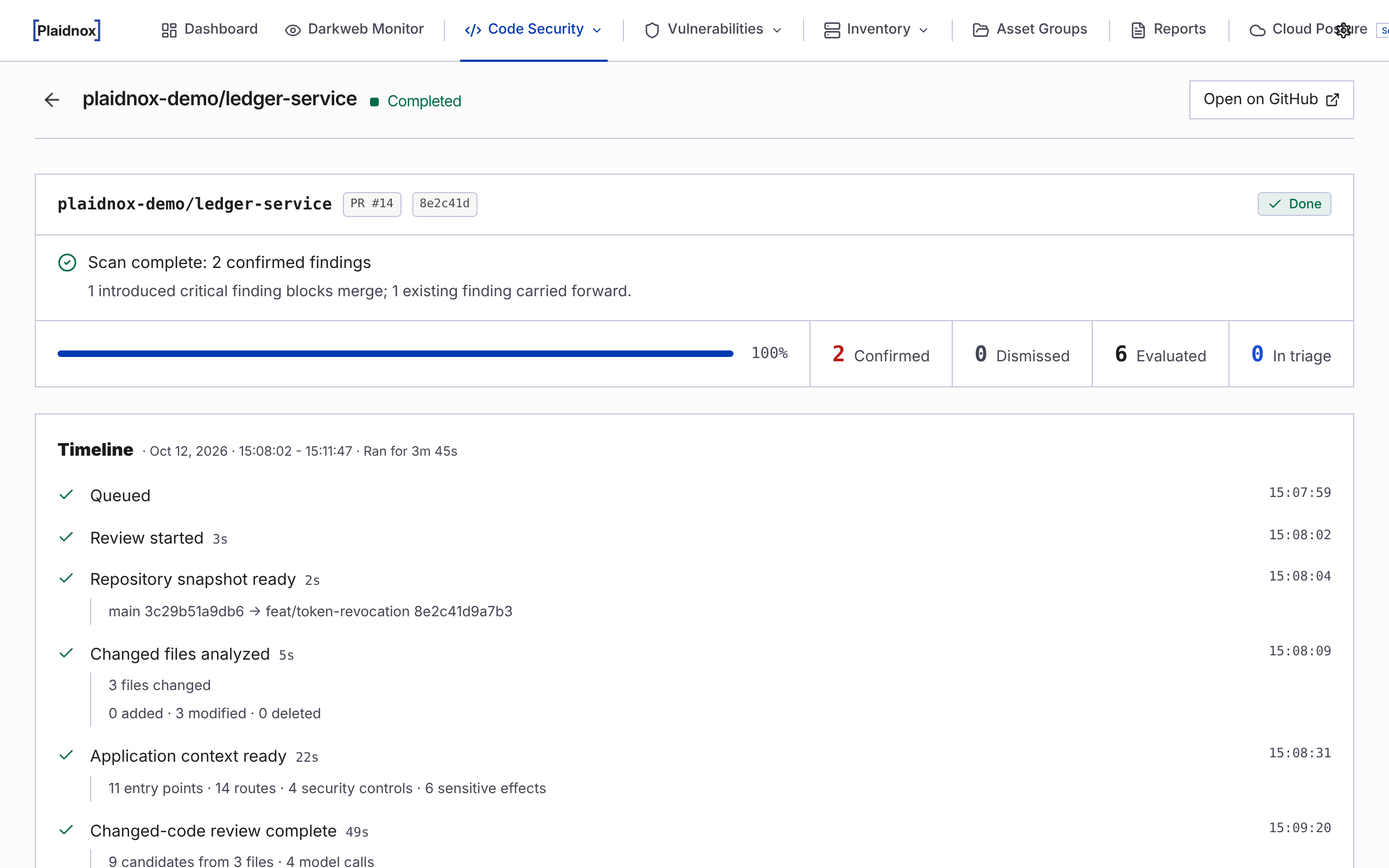 Cora pull request review timeline